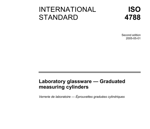 ISO 4788 pdf download – Laboratory glassware – Graduated measuring cylinders
