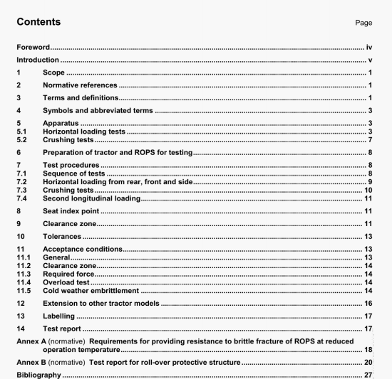 ISO 5700 pdf download – Tractors for agriculture and forestry 一Roll-over protective structures (RoPs)—Static test method and acceptance conditions