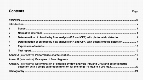 ISO 15682 pdf download – Water quality -Determination of chlorideby flow analysis (CFA and FIA) and photometric or potentiometric detection