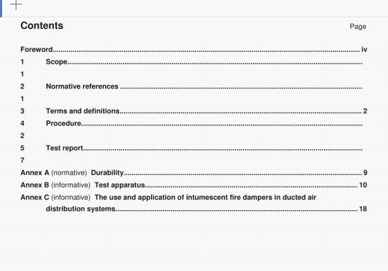 BS ISO 10294-5 pdf download – Fire resistance tests ——Fire dampers for air distribution systems—— Part 5: Intumescent fire dampers