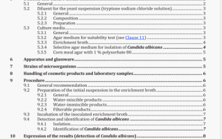 ISO 18416 pdf download – Cosmetics — Microbiology -Detection of Candida albicans